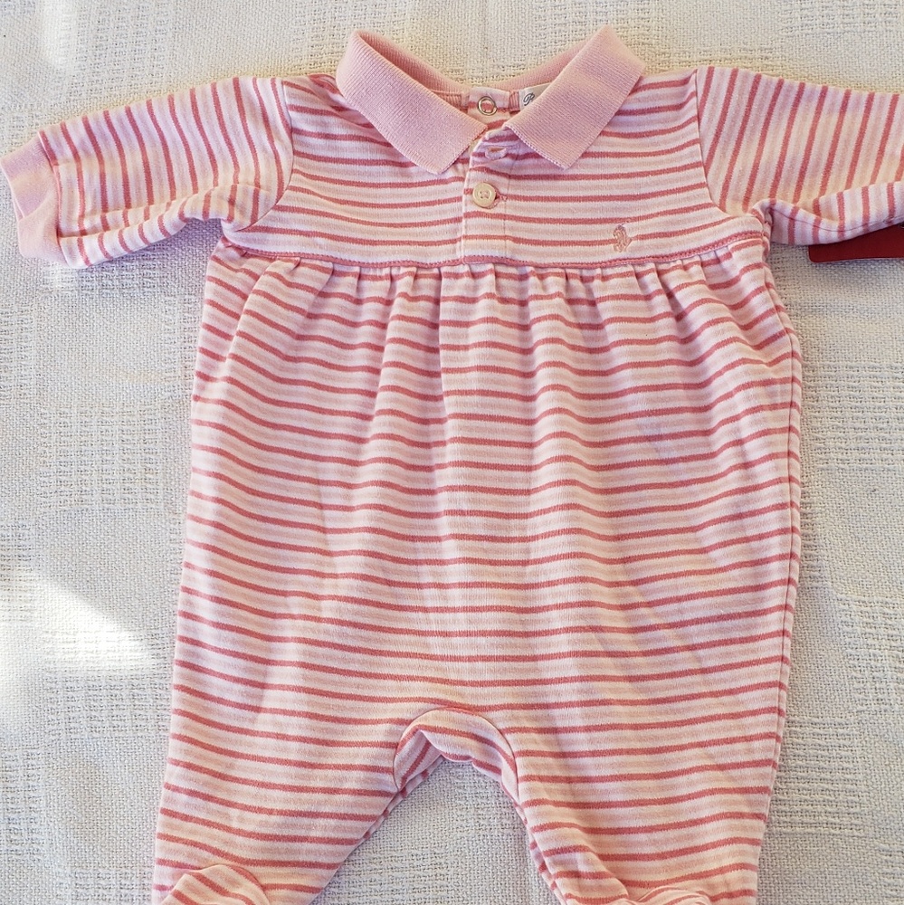 Ralph Lauren ❤️ Baby Girls one piece pink L/S
